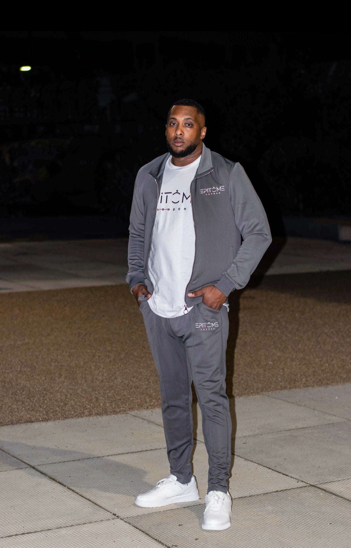 Silver full zip tracksuit