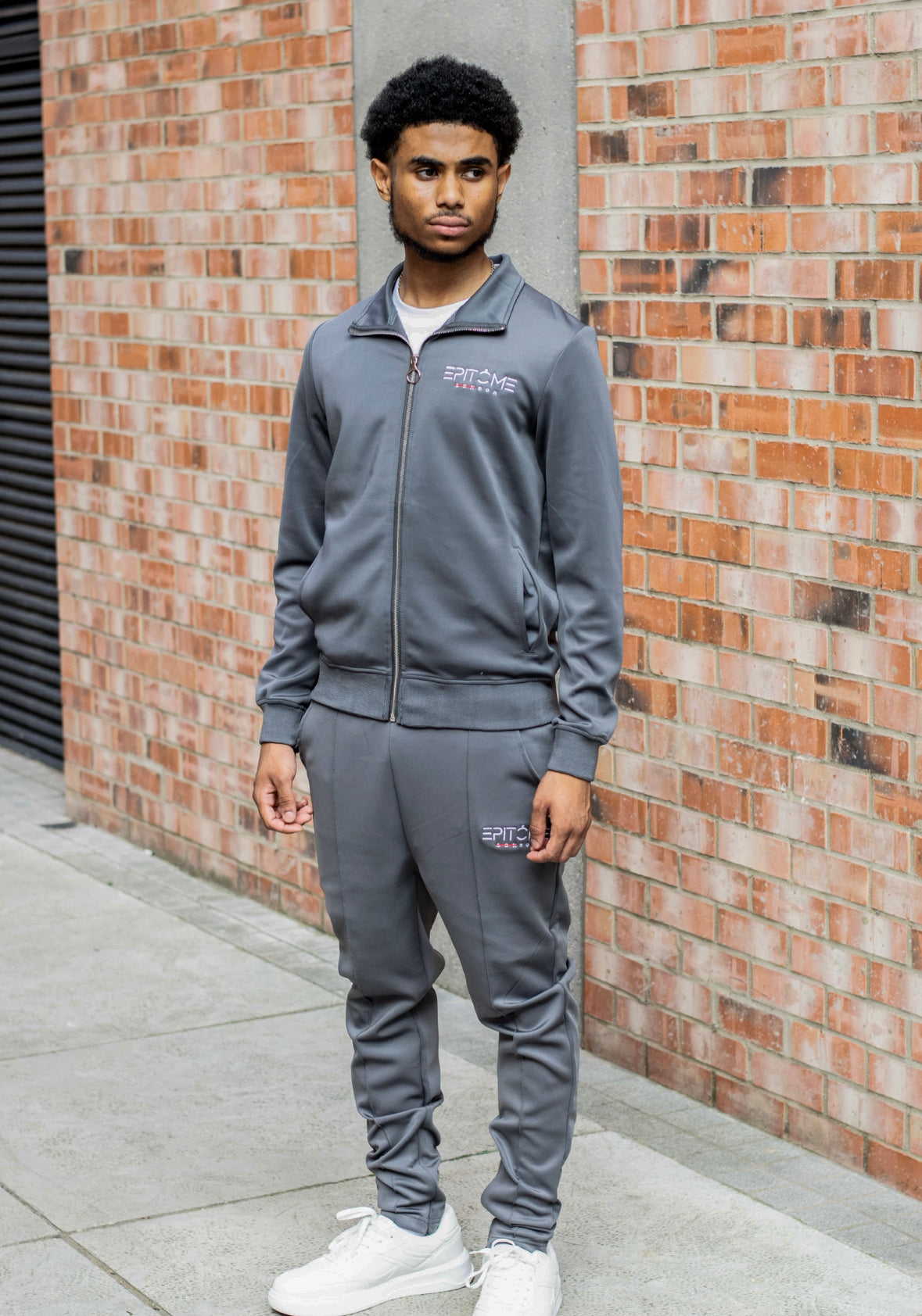 Silver full zip tracksuit