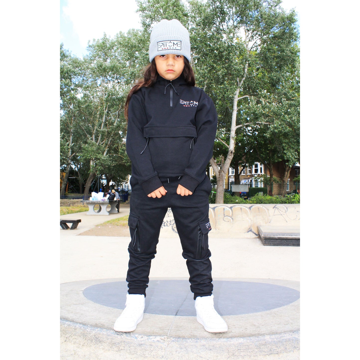 Kids half zip combat tracksuit