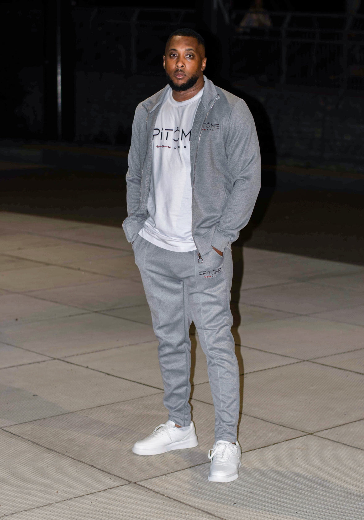 Silver full zip tracksuit