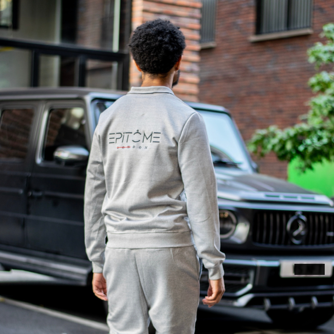 Silver full zip tracksuit